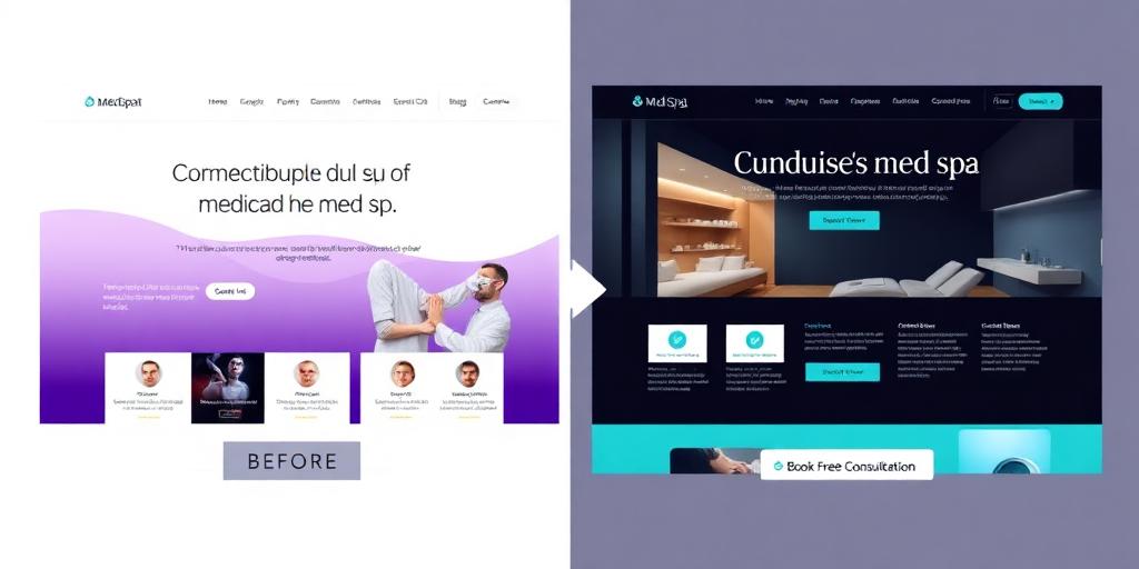 Med Spa website before and after rebuild example