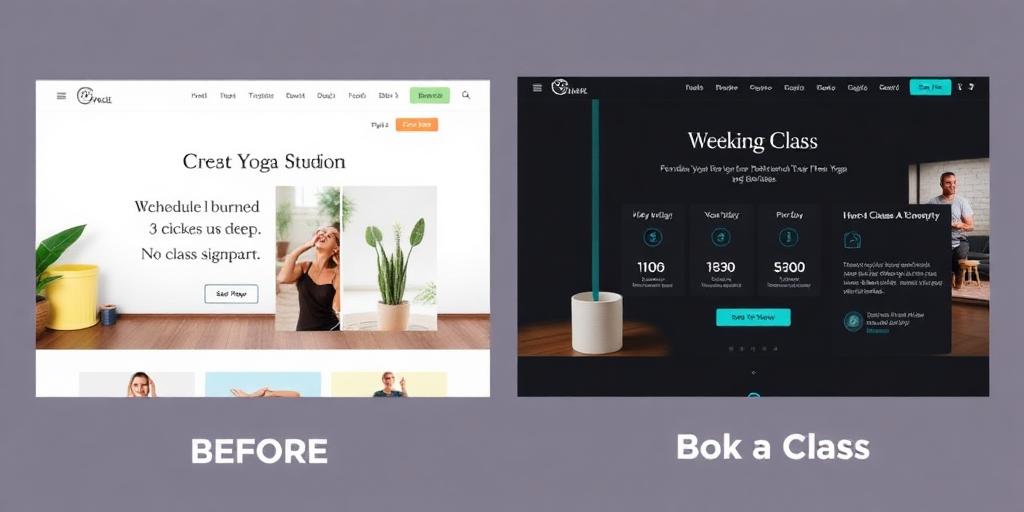 Yoga Studio website before and after rebuild example